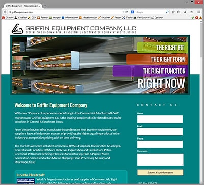 WebWize Web Design for Griffin Equipment